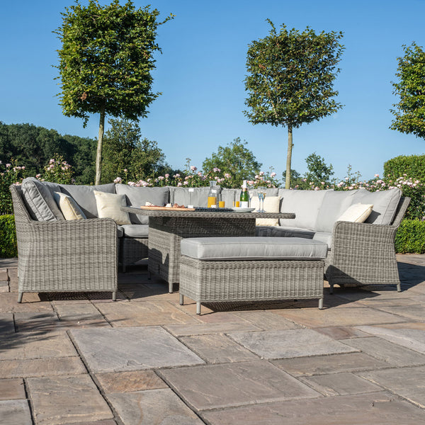 Oxford Royal U Shaped Sofa Set with Fire Pit Table