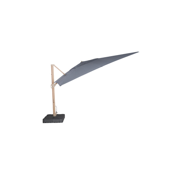 Artemis LED Rectangular Wood Effect Cantilever Parasol in Grey