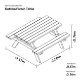 Katrina Picnic Table Set | Wooden 6 Seater
