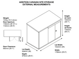 6x3 Caravan Site Storage - (The Addition) - 3 Point Locking