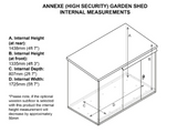 6ft x 3ft Metal Shed (The Annexe) - Police Preferred Specification