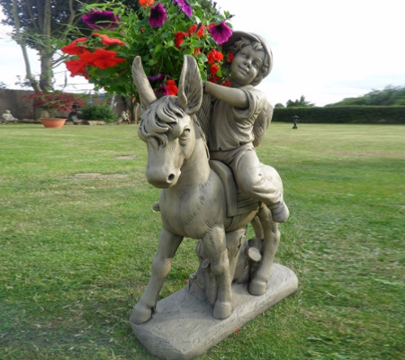 Boy and Donkey Statue