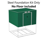 9ft x 8ft Lotus Hestia Pent Metal Shed Including Foundation Kit in Dark Green