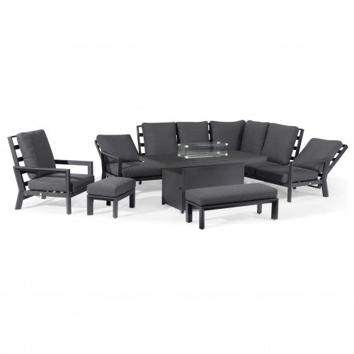 Manhattan Reclining Corner Dining Set with Rising Table and Armchair