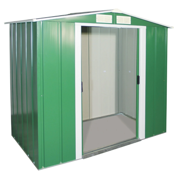 6ft x 6ft Sapphire Apex Metal Shed - Green