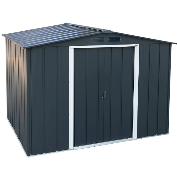 8ft x 6ft Sapphire Apex Metal Shed - Grey
