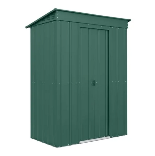5ft x 3ft Pent Metal Garden Shed in Green