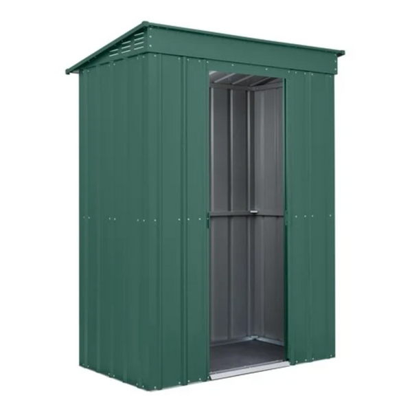 5ft x 3ft Pent Metal Garden Shed in Green