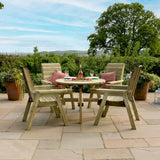 Freya 4 Seater Round Dining Set | Round Garden Dining Set