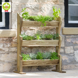 The Vertical Herb Stand is a modest piece standing at just under 3 foot tall. It offers a new approach to the much-loved kitchen garden. Easily plant and display a selection of herbs in the three generous planters, or use to display a variety of flowers and climbing plants.
The Herb Stand is the perfect accessory for keen chefs, supporting their passion for cooking and using their own produce.
A stepped version of the planter is also available.