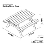 Katrina Picnic Table Set | Wooden 6 Seater
