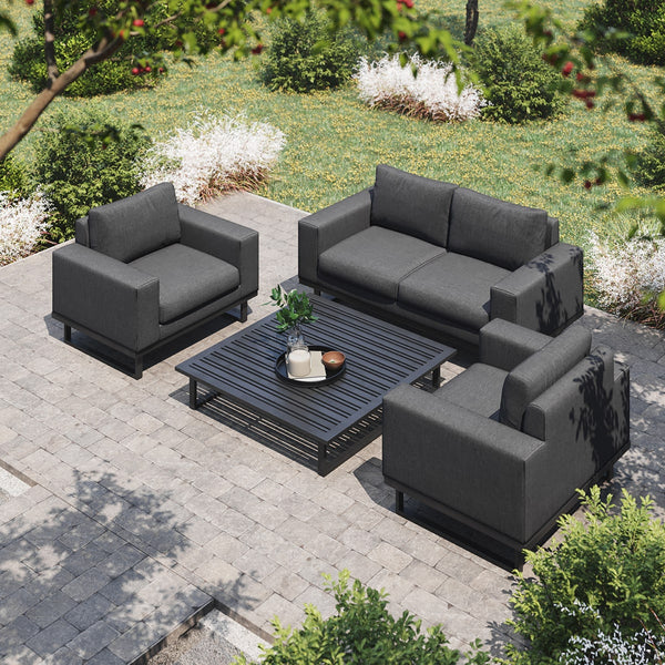 Ethos 2 Seat Sofa Set with Coffee Table in Charcoal