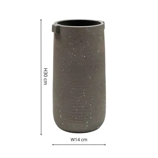 Aurora Terrazzo Handles Tall Vase Slate