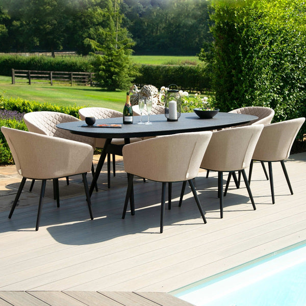 Ambition 8 Seat Oval Dining Set in Taupe