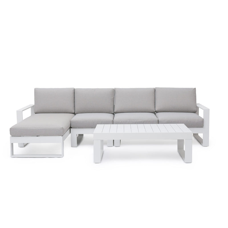 Amalfi Chaise Sofa Set in White