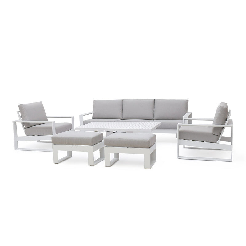 Amalfi 3 Seat Sofa Set With Rising Table in White