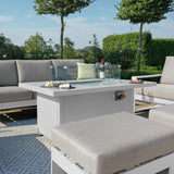Amalfi 3 Seat Sofa Set With Rectangular Fire Pit Table in White