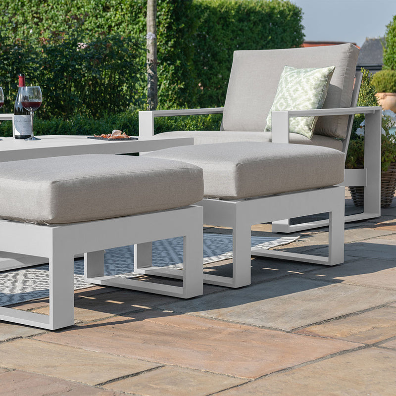 Amalfi 2 Seat Sofa Set With Rising Table in White