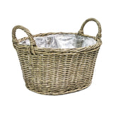 Polyrattan Lined Basket Natural Small