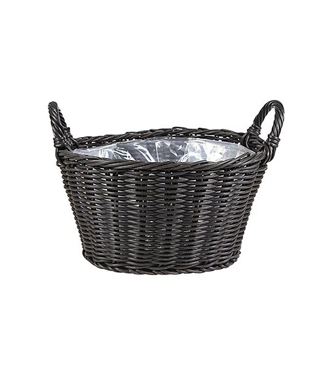 Polyrattan Lined Basket Willow Small