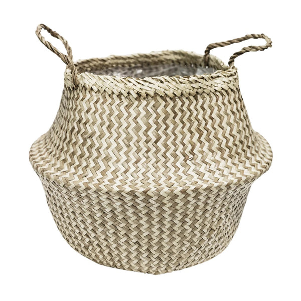 Seagrass Chevron White Lined Basket