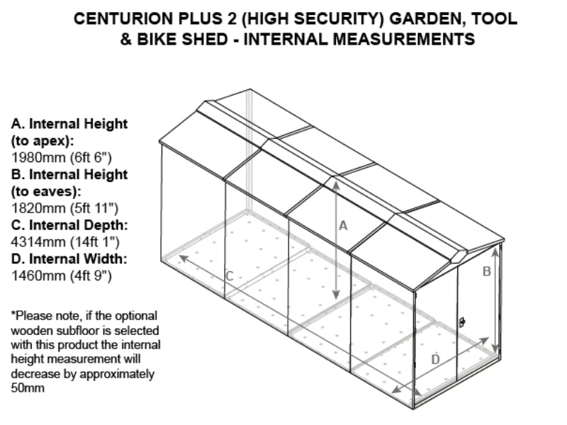 5ft x 14ft Metal Shed (The Centurion P2)