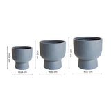 Outdoor Dallas Charcoal Footed Planter Set of 3