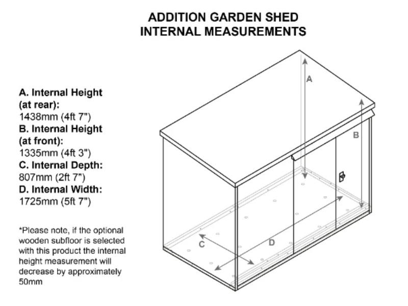 6ft x 3ft Metal Shed (The Addition)