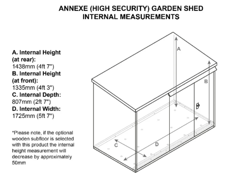 6ft x 3ft Metal Shed (The Annexe)