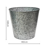 Ribbed Galvanised Planter Small