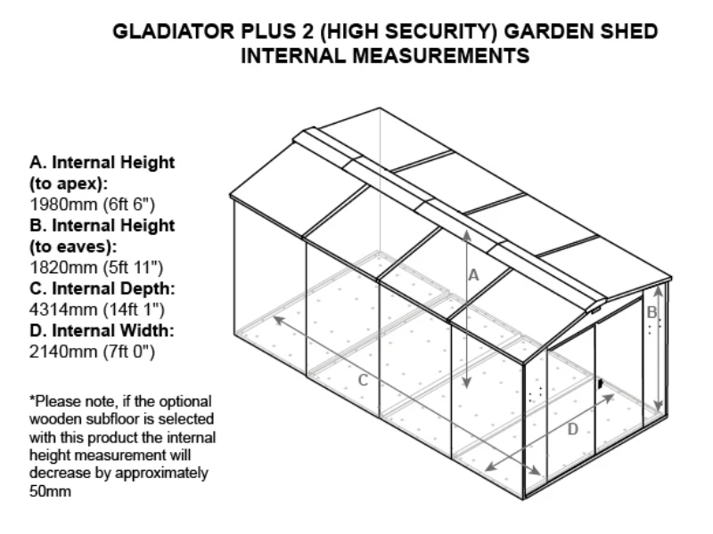 7ft x14ft Metal Shed (The Gladiator P2)