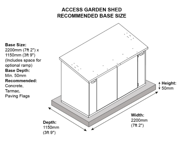 7ft x 4ft Metal Shed (The Access)
