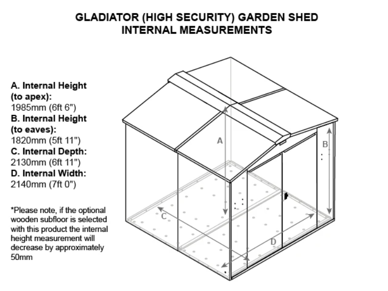 7ft x 7ft Metal Shed (The Gladiator)