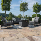 Amalfi 2 Seat Sofa Set With Square Fire Pit Table in Grey
