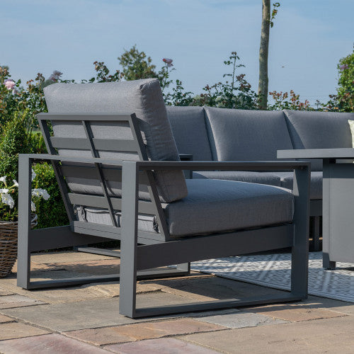 Amalfi 3 Seat Sofa Set With Rectangular Fire Pit Table / Grey