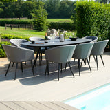 Ambition 8 Seat Oval Dining Set in Flanelle