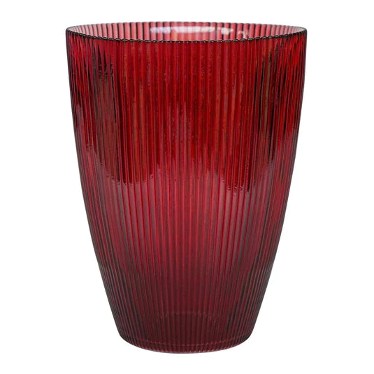 Burgundy Ribbed Tall Vase