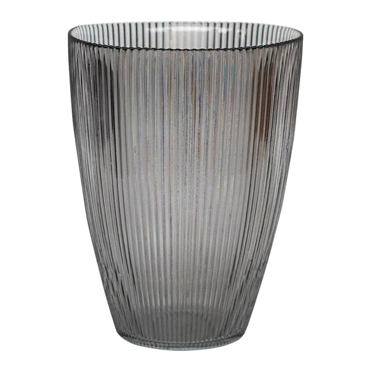 Charcoal Ribbed Tall Vase