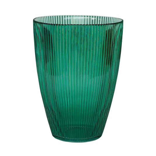 Emerald Ribbed Tall Vase