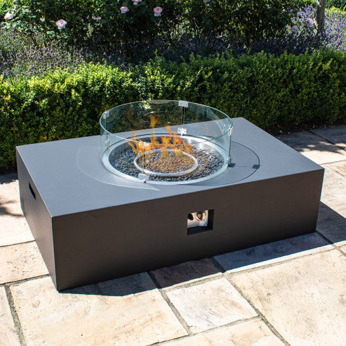 Fire Pit Coffee Table 127cm x 77cm Rectangular in Charcoal