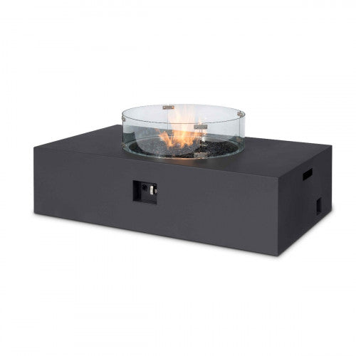 Fire Pit Coffee Table 127cm x 77cm Rectangular in Charcoal