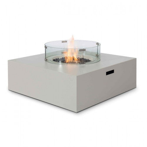 Fire Pit Coffee Table 100cm x 100cm Square in Pebble White