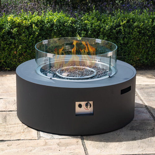 Fire Pit Coffee Table 90cm Round in Charcoal