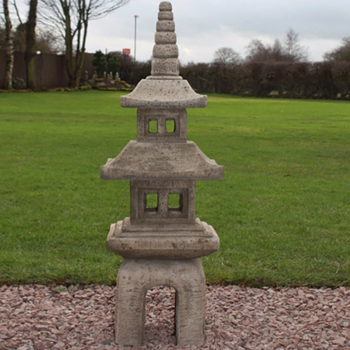 Four Piece Pagoda Oriental Garden Ornament