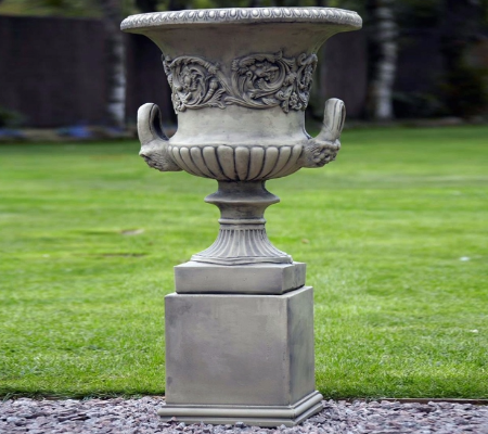 Large Urn With Handles on Plinth (Single)