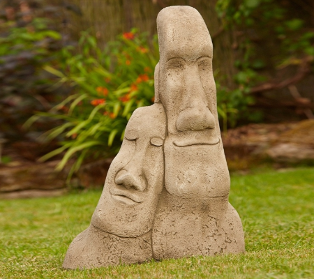 Leaning Easter Island Heads