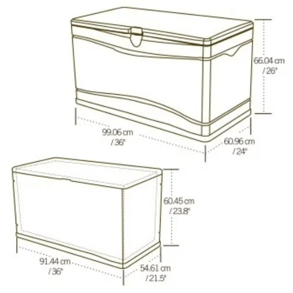 Lifetime 300 Litres Storage Box with Brown Lid