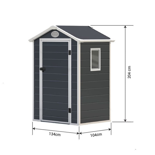 4ft x 3ft Lotus Animus Apex Plastic Shed Light Grey With Floor