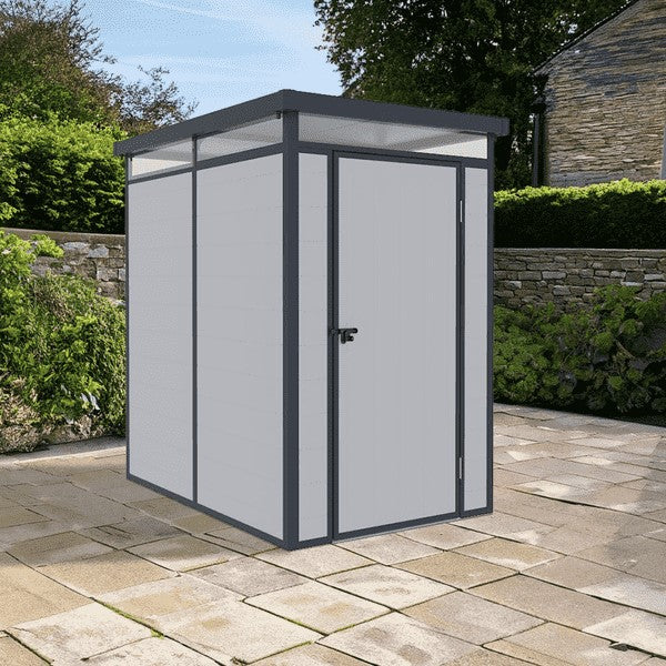 4ft x 6ft Lotus Curo Pent Plastic Shed in Grey