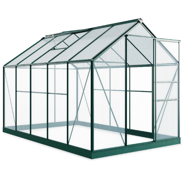 Rosette Hobby Aluminium Polycarbonate Greenhouse 6ft x 10ft